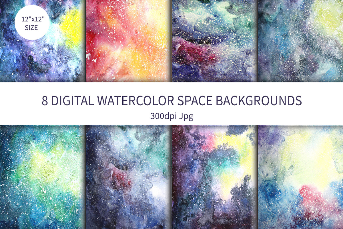 Watercolor Space background Vol.1 in Textures - product preview 8