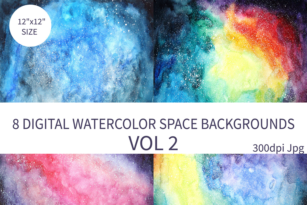 Watercolor Space background Vol.2 in Textures - product preview 8