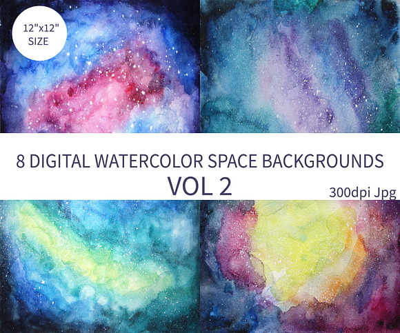 Watercolor Space background Vol.2 in Textures - product preview 1