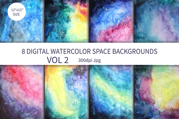 Watercolor Space background Vol.2 in Textures - product preview 2
