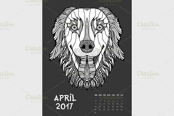 Dark Printable Calendar 2017 in Graphics - product preview 4