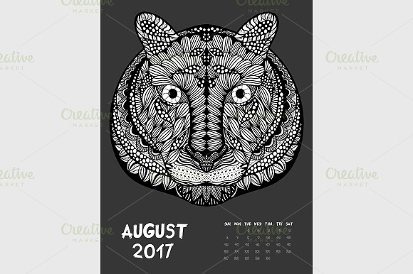 Printable Calendar 2017 Dark in Graphics - product preview 8