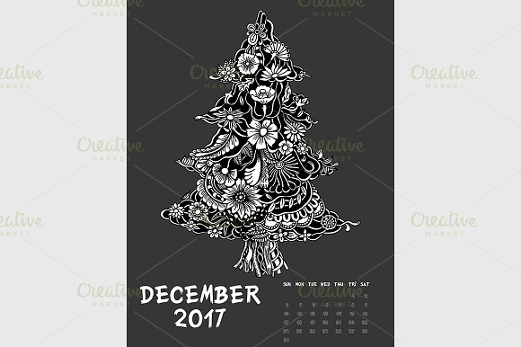 Printable Calendar 2017 Dark in Graphics - product preview 12