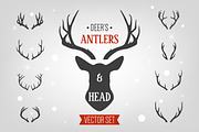 Deer's head and antlers set.