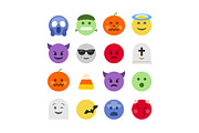 Halloween emoji icon set