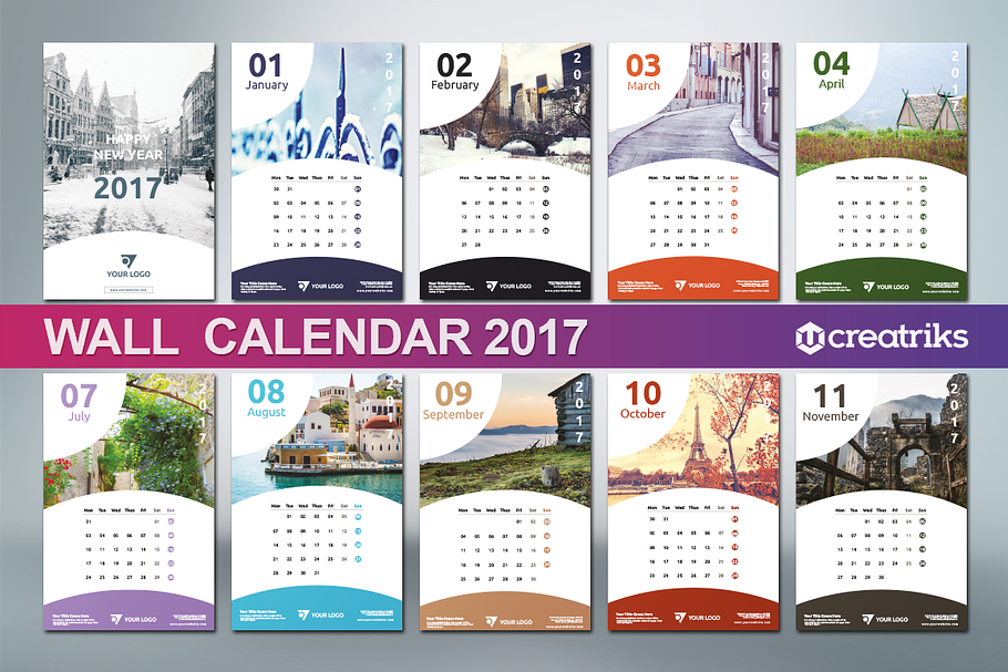 Wall Calendar 2017 - v007 in Templates - product preview 8