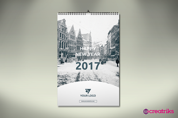 Wall Calendar 2017 - v007 in Templates - product preview 1