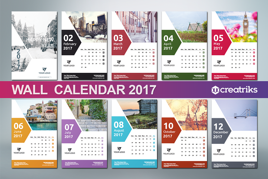 Wall Calendar 2017 - v008 in Templates - product preview 8