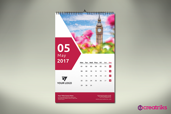 Wall Calendar 2017 - v008 in Templates - product preview 2