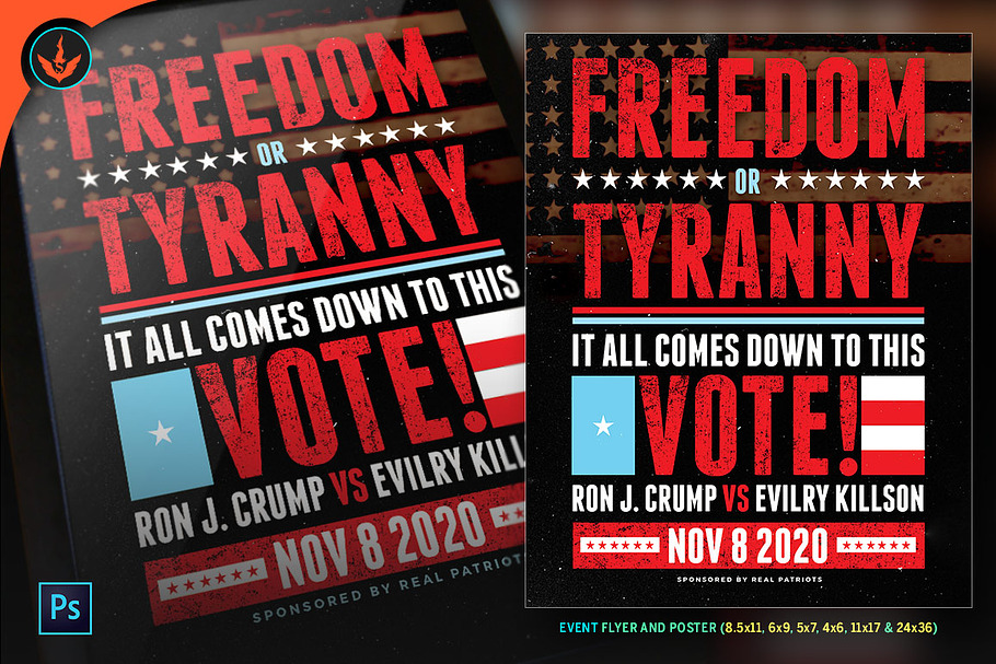 Freedom or Tyranny Flyer and Poster