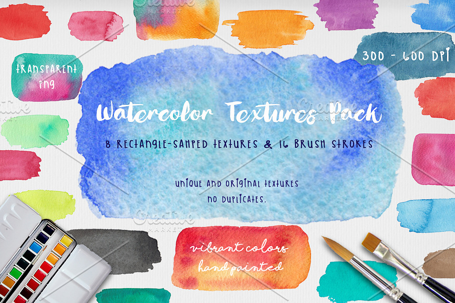 Vibrant Watercolor Textures Pack