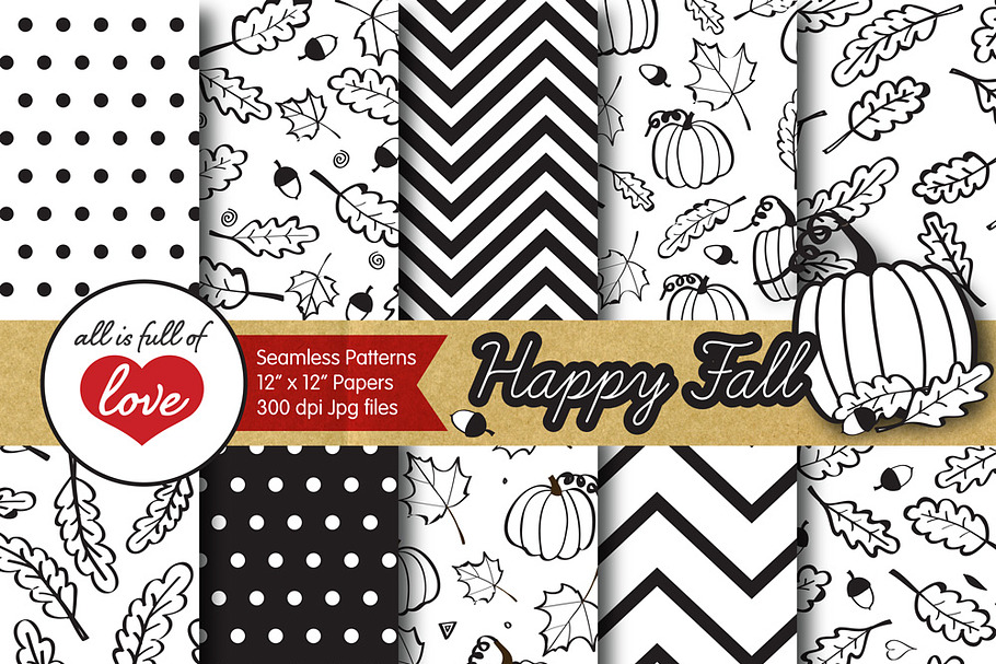 Black Fall Background Illustrations in Patterns - product preview 8
