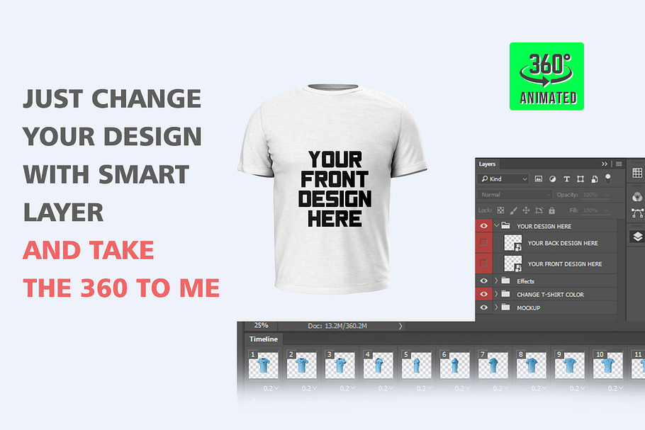 360° Animated T-shirt Mock-Up in Product Mockups - product preview 8