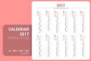 Calendar 2017 Vertical Design