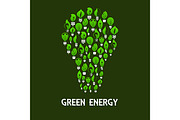 Green energy light bulb symbol