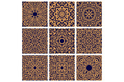 Arabic seamless color patterns