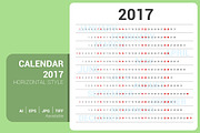 Calendar 2017 Horizontal Design