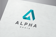 Alpha Media - Letter A Logo