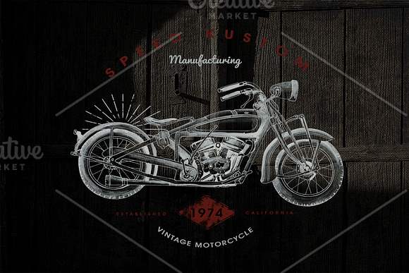 HandDraw Vintage Motorcycle Badges in Logo Templates - product preview 3