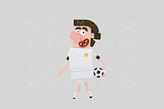 3d Illustration. Football Player.