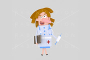3d Illustration. Nurse. Doctor.