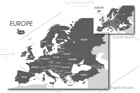 15x Maps of Europe in Illustrations - product preview 1