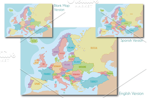 15x Maps of Europe in Illustrations - product preview 2