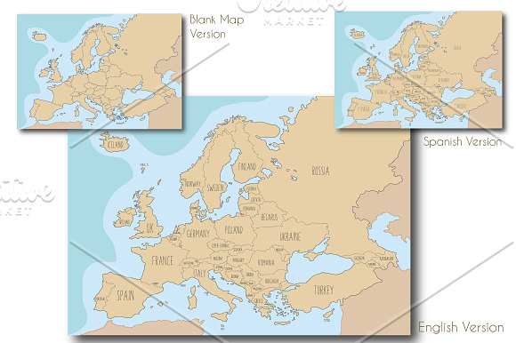15x Maps of Europe in Illustrations - product preview 3