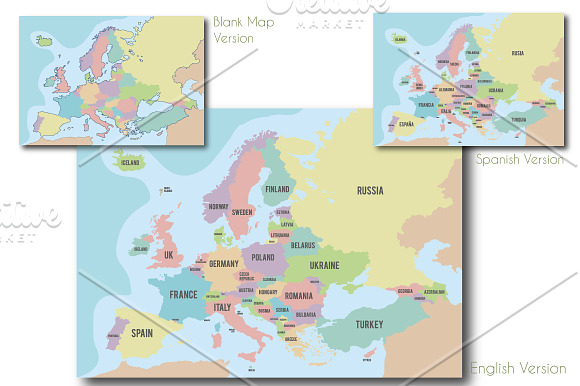 15x Maps of Europe in Illustrations - product preview 4