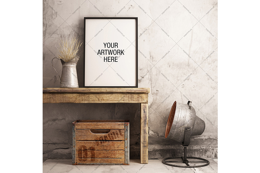 Frame Mockup Industrial Interior  in Print Mockups - product preview 8