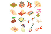 China traditional culture icons set