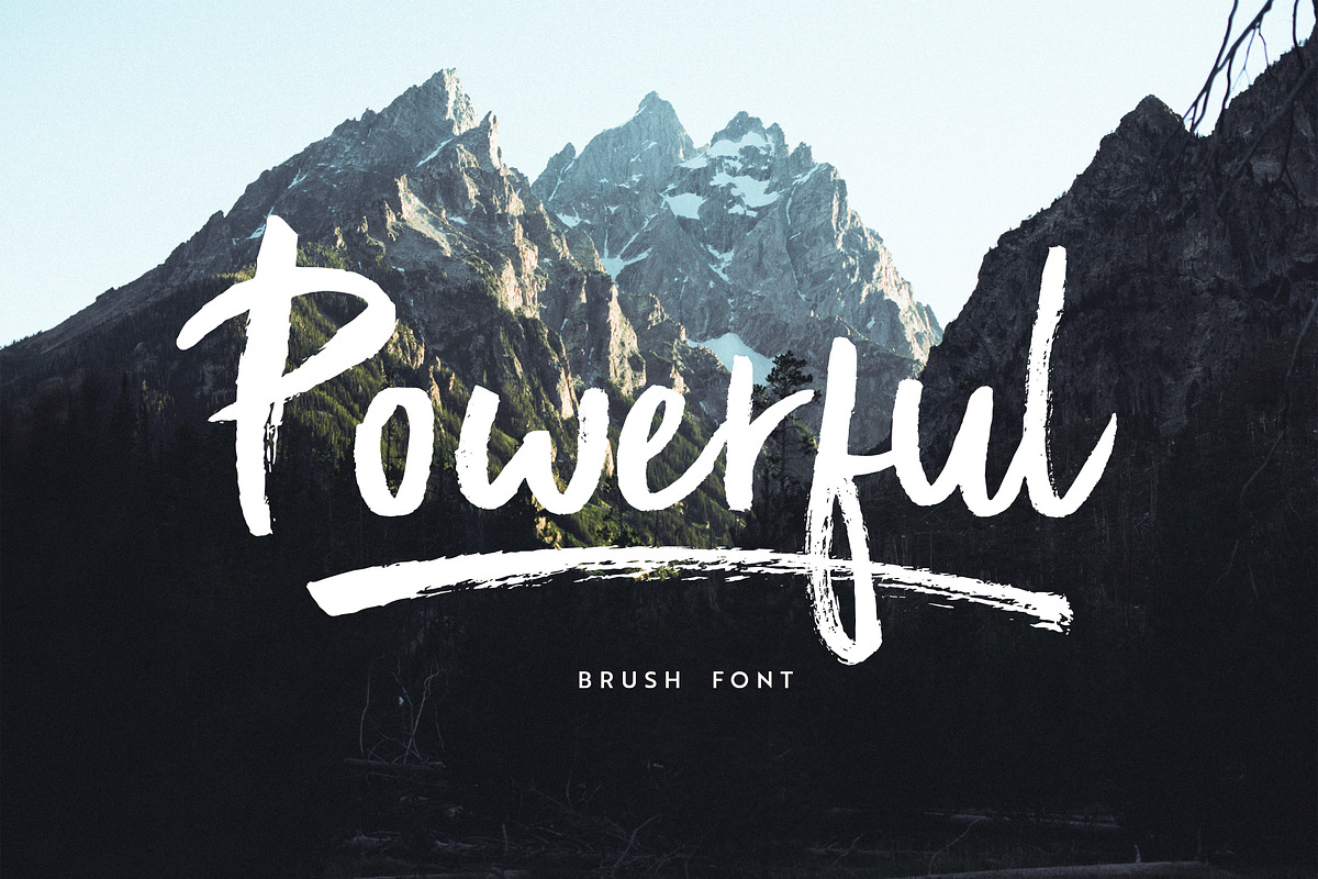 Powerful | Brush font in Brush Fonts - product preview 8