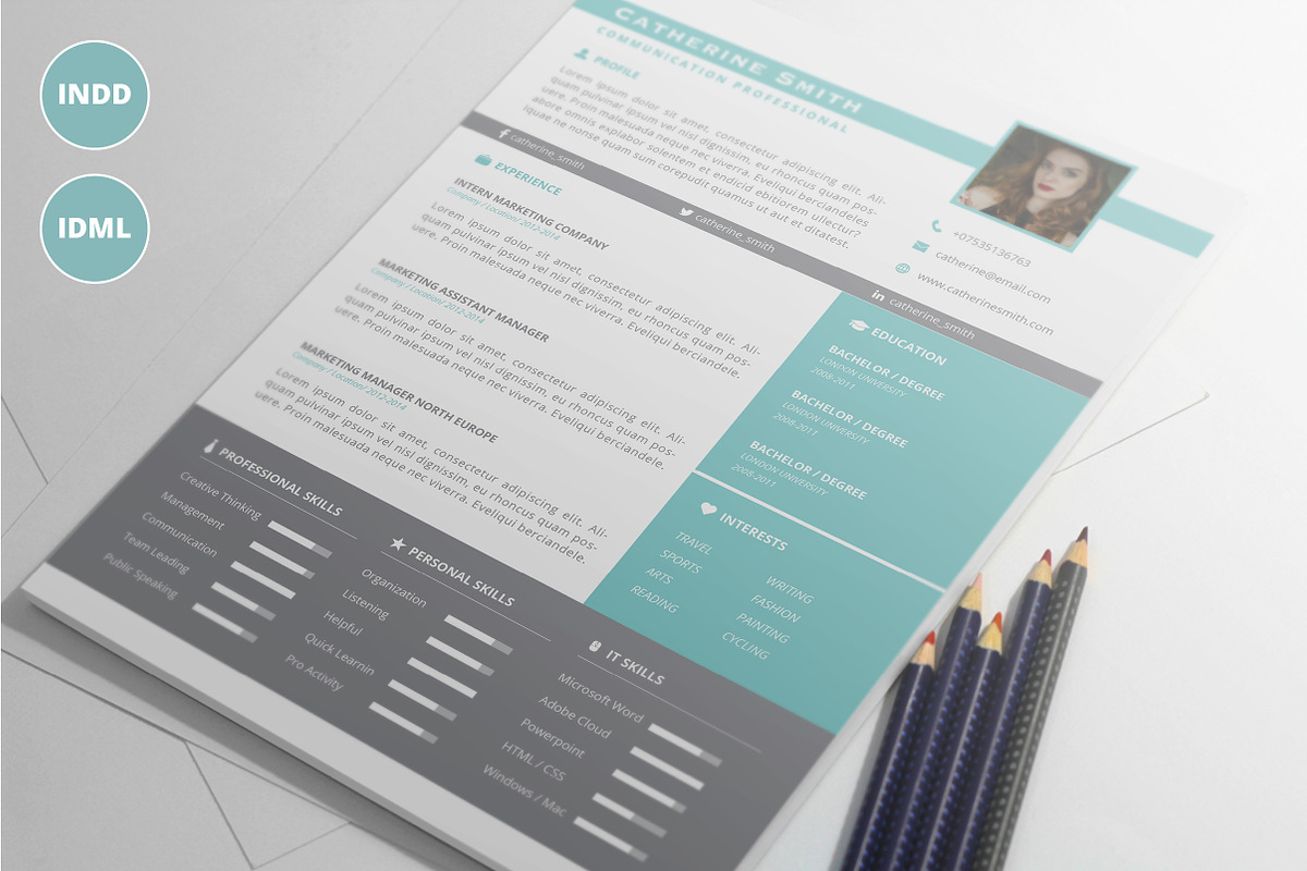Modern Resume Template vol.1 in Resume Templates - product preview 8