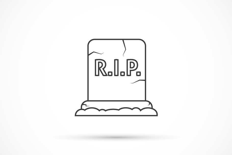 Grave outline icon in Graphics - product preview 8
