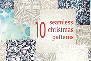 10 Chrismas seamless patterns
