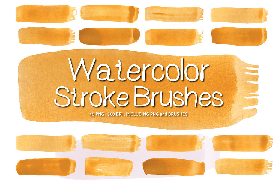 Watercolor Paint Brush Strokes Ver.1