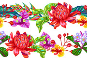 Pattern with Thailand flowers.