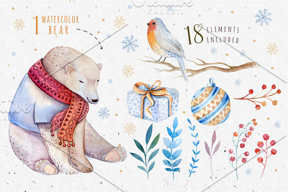 Christmas bear in Illustrations - product preview 1