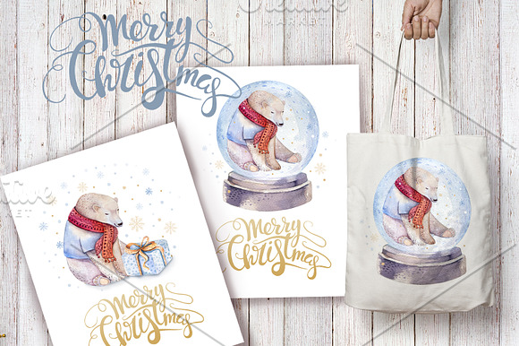 Christmas bear in Illustrations - product preview 3