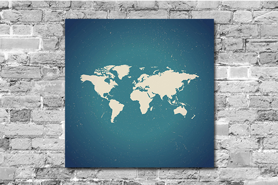 World Map Digital Poster