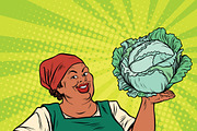 African-American woman cabbage