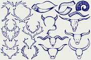 Deer antlers, horns animals SVG