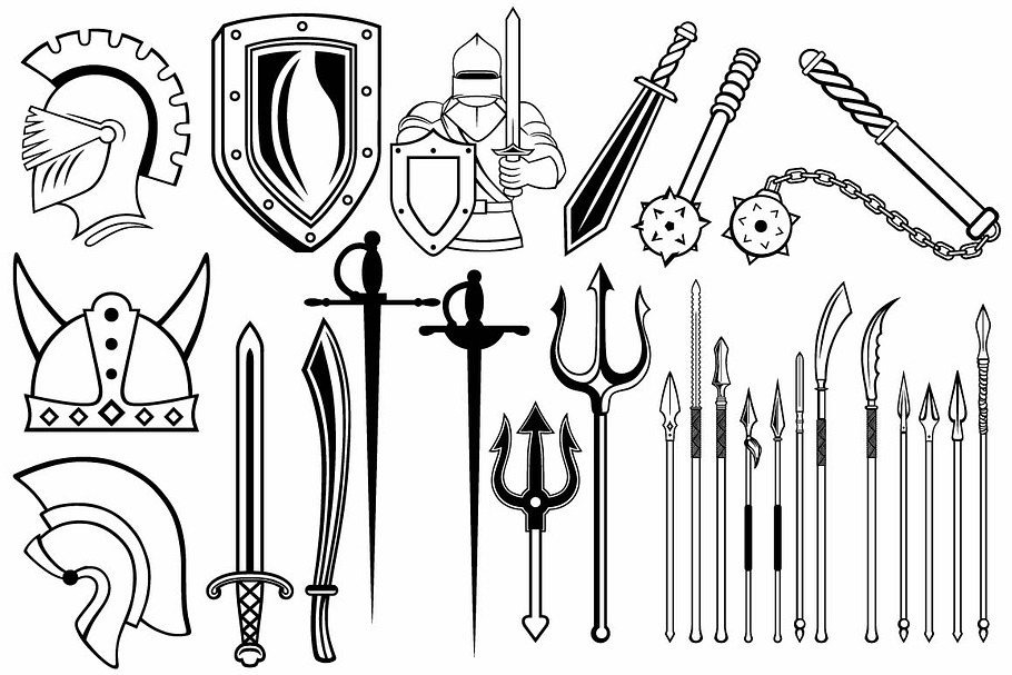Medieval weapons in Military Icons - product preview 8