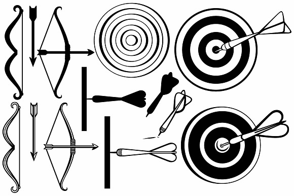 Crossbow with arrows and darts in Illustrations - product preview 1