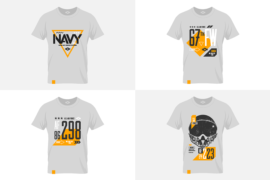 Navy tee print vector set in Illustrations - product preview 8