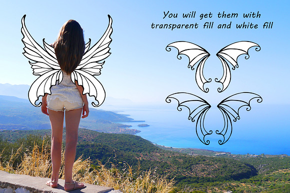 BIG SET of Doodle Wings Clipart in Illustrations - product preview 1