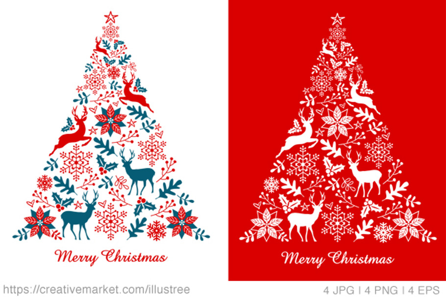 Hand drawn Christmas tree in Illustrations - product preview 8