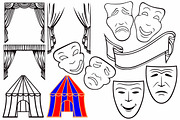 Set of theatrical masks