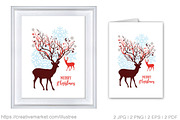 Christmas card and print with deer