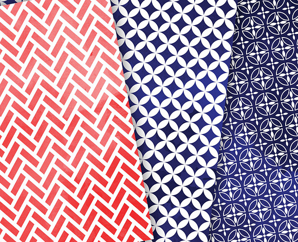 July 4 Watercolor Digital Patterns in Patterns - product preview 4
